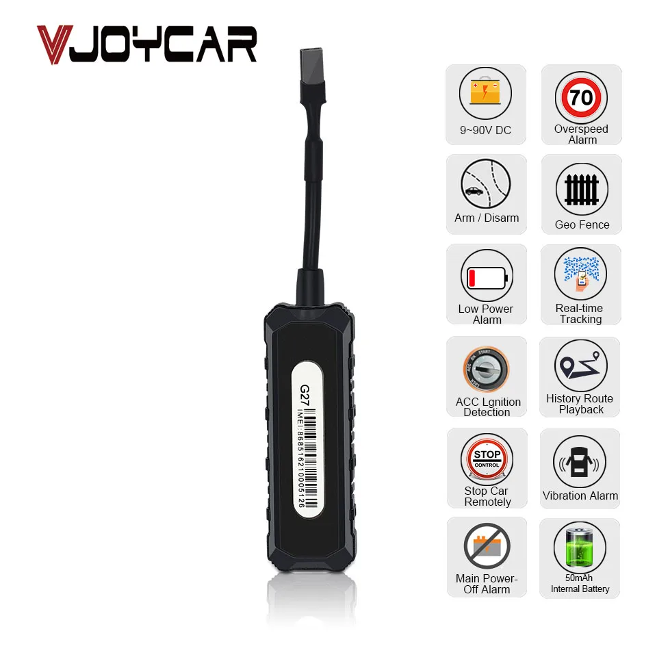 VJOYCAR 2G GPS tracker Car GSM LBS Location Device Overspeed Alarm Geo Fence ACC Ignition Detection Stop Car Remotely Tracker