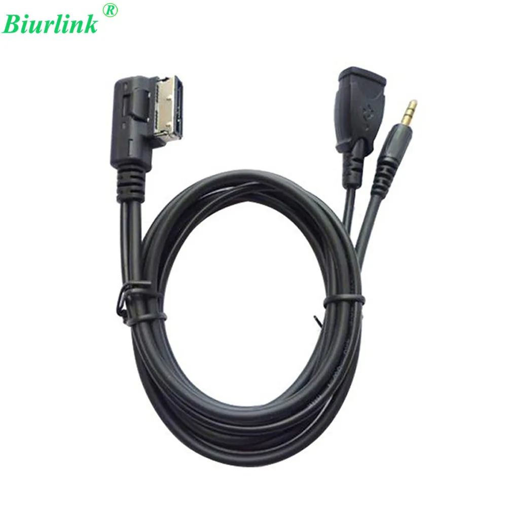 

Biurlink 3.5MM AUX Interface AMI MDI USB Cable Adapter for iPhone 5 5S 6 Plus for VW Audi A3 A4 A5 A6