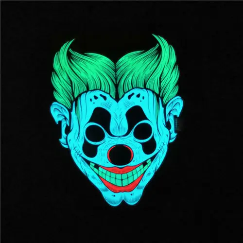 10 стилей Хэллоуин Светодиодный светящийся полный уход за лицом маска очистки фильм танец Rave EL провода DJ вечерние костюм для косплея на Хеллоуин - Цвет: 9