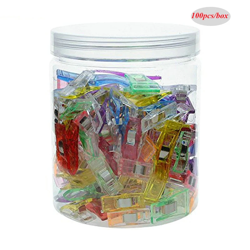 Bulk Mix 3 Size 100pcs Plastic Sewing Clips For Quilting Crafting Clamps Holder Fabric Cloth Patchwork Sewing Quilting Clips  (6)