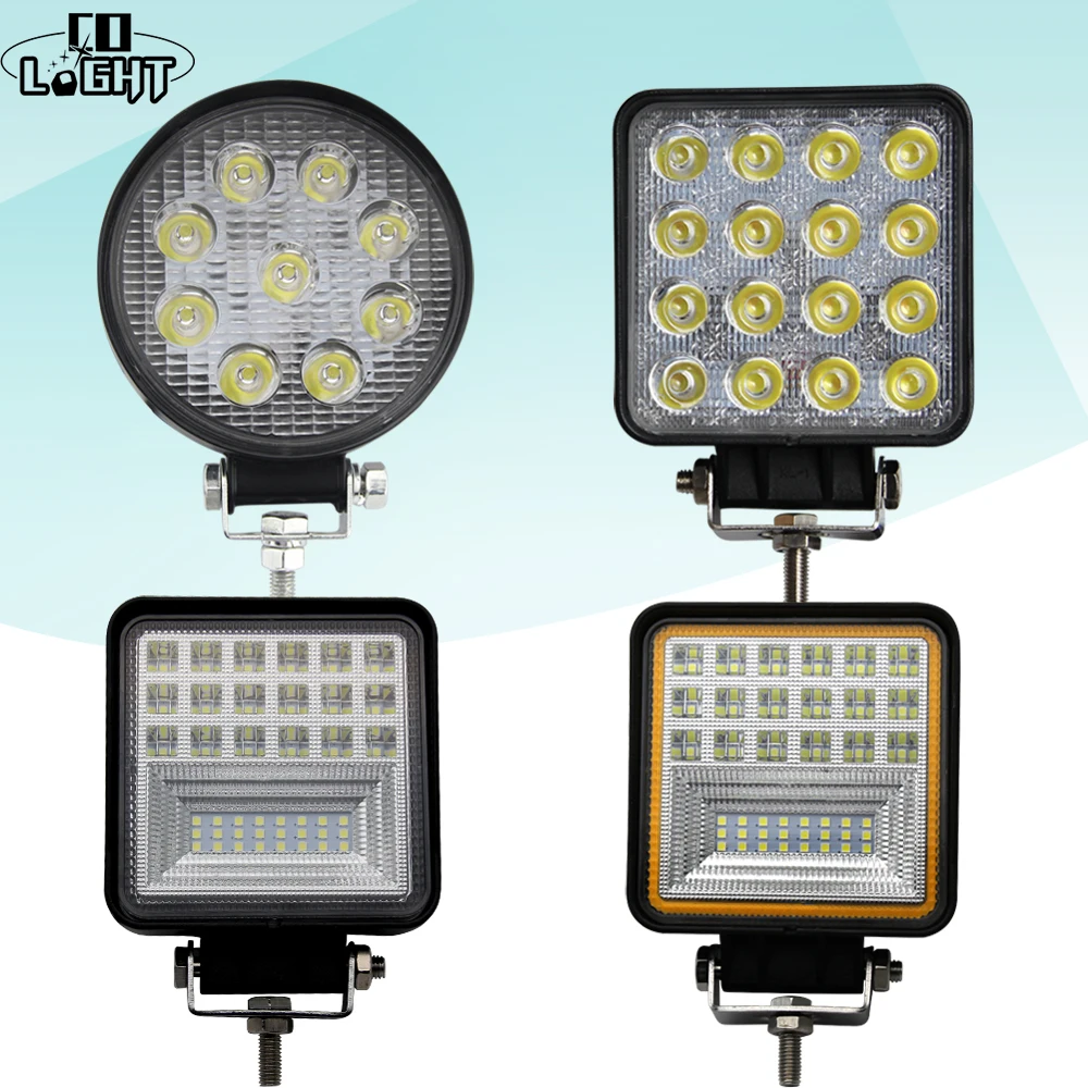 

CO LIGHT 4.3" 4x4 Offroad Led Work Light for Truck 27W 48W 63W DRL White Amber 12V 24V Led Driving Lights for Tractor ATV Jeep