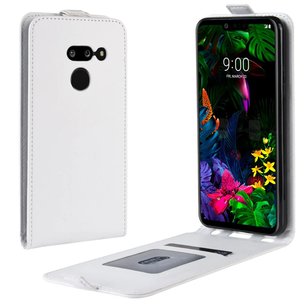 Чехол для LG G8 ThinQ LMG820 кожаный чехол Магнитный кобура с пряжкой Флип-кейс отделение для денег Защитный чехол - Цвет: Белый