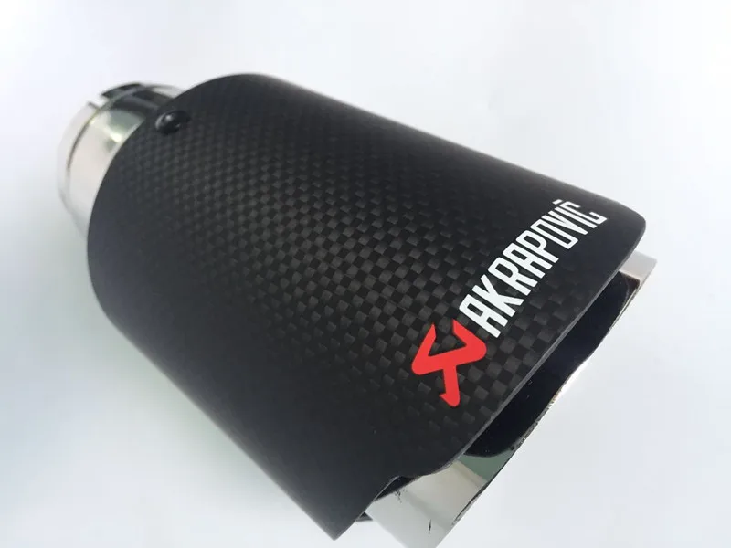 1 шт. AKRAPOVIC углеродное волокно+ нержавеющая сталь выхлопная труба глушитель матовый черный выхлопной наконечник