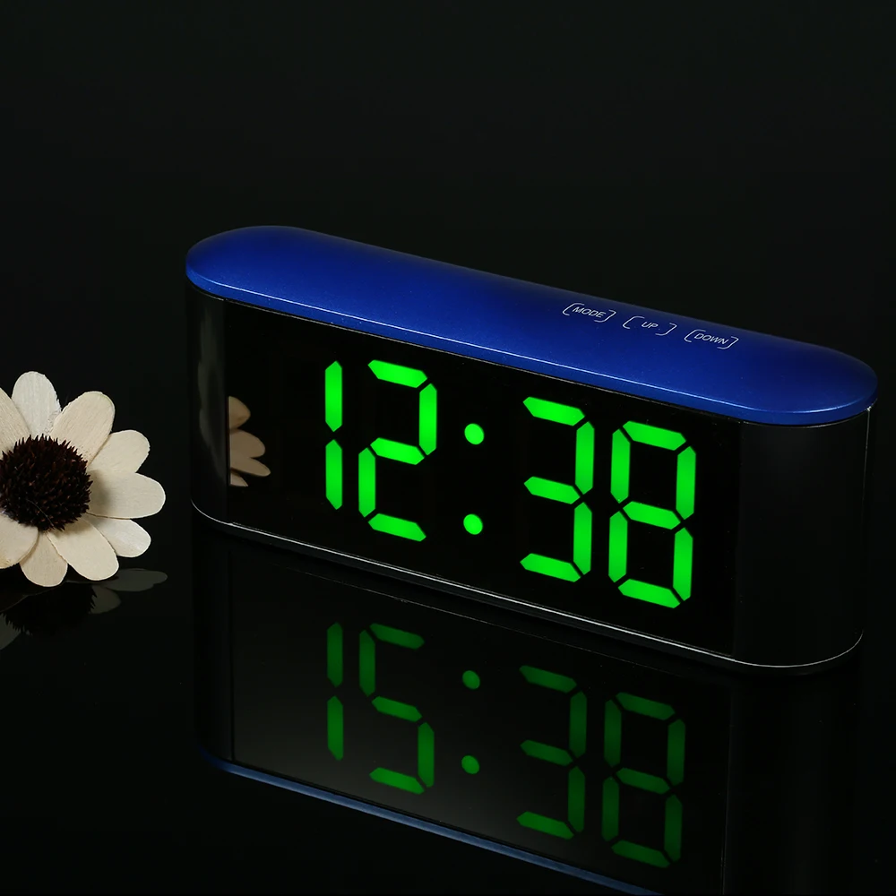 Настольные часы с питанием от USB, 12 H/24 H, с функцией повтора сигнала, регулируемый светодиодный, с подсветкой, цифровой будильник, с сенсорным управлением, светодиодный, зеркальные часы