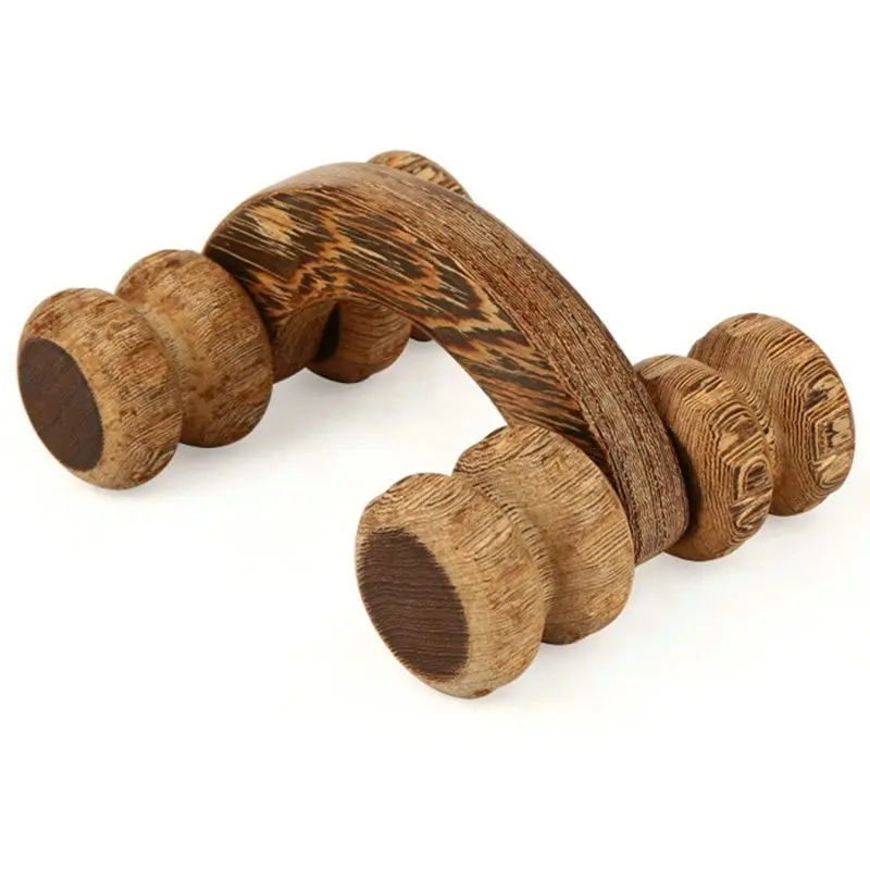 Wooden Massager Roller Body Care Tool Wood Massage Wheel Roll Four Leg Back Home Stress Relax Manual Nursing Household