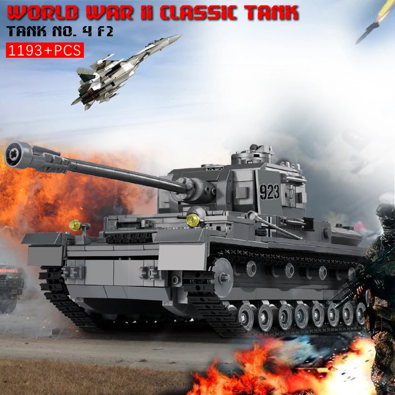 

1193pcs Military Blocks Compatible Legoa INGLY War Tank 3D Model PZKPFW-IV Building Blocks Toy Kit Educational Toys For Children