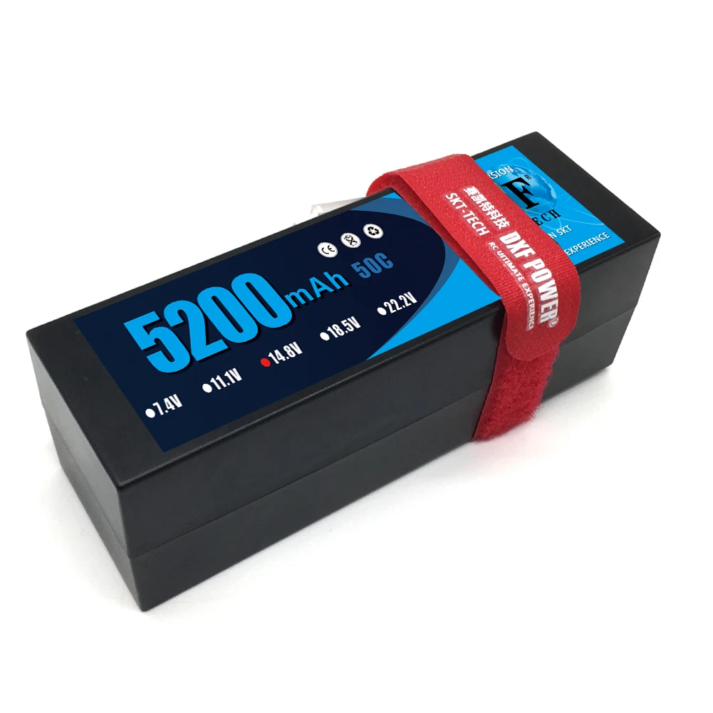 DXF 7.4V 14.8V 2S 4S 6500mAh 5200mAh 50C 60C Max 100C 120C LiPo Battery 2S 4S HardCase For 1/8 1/10 RC Car Model Slash Emaxx