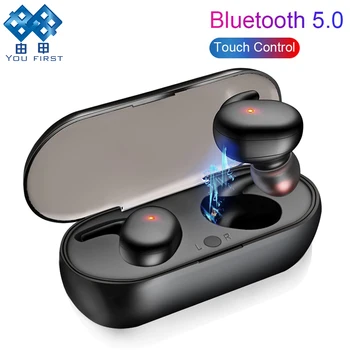 

Bluetooth Earphone Headphones Wireless Sports 5.0 TWS Stereo Touch Button Control Headset Wireless Earbuds with Mic for Phones