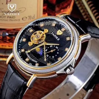 

YAZOLE Crystal Dress Men Watch Top Mens Watches Top Brand Luxury Tourbillon Automatic Mechanical Wristwatch Montre Homme