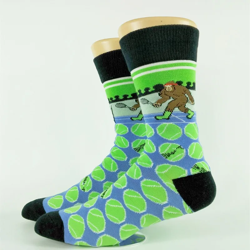 Men's Monkey Playing Casual Street Socks USA Size 8 12 (Euro Size 41 45