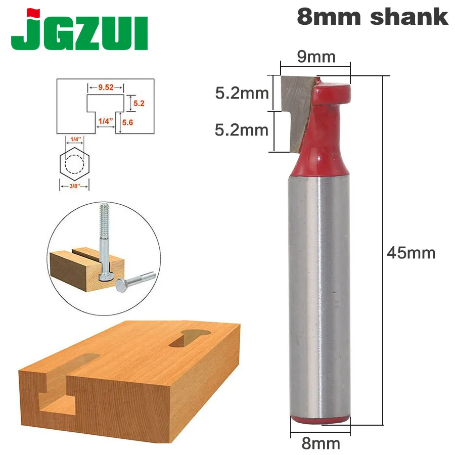 Buy 1/4" Hex Bolt T Slot Router Bit 8" Shank from