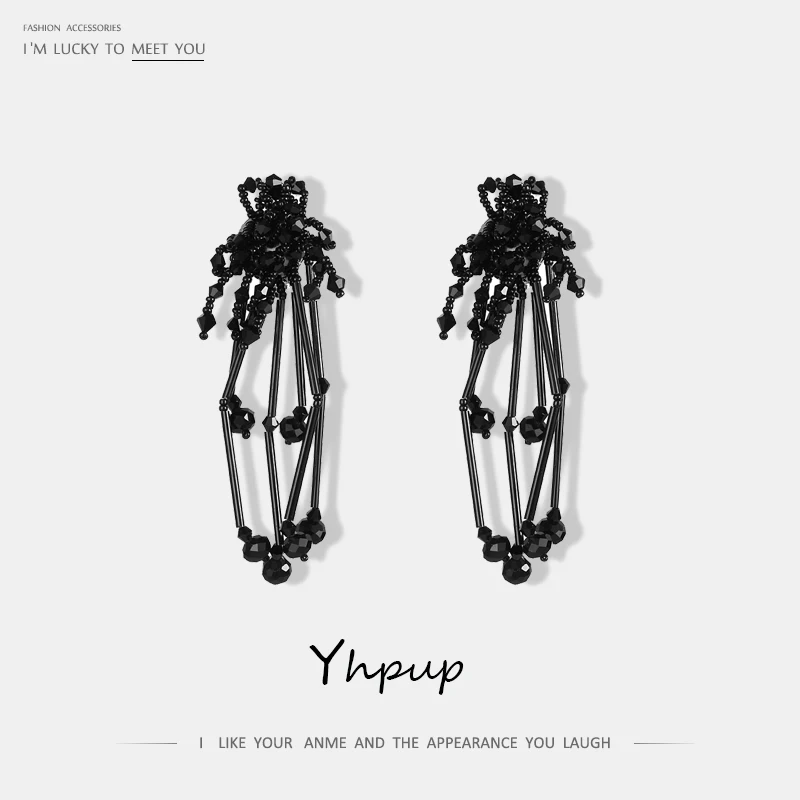 Yhpup изысканные брендовые новые модные серьги с кристаллами и кисточками женские