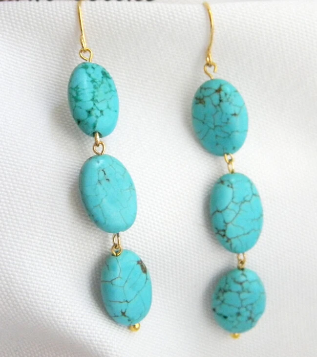 

HOT SELL - > 12527 Turquoise Dangle Earring -Top quality free shipping