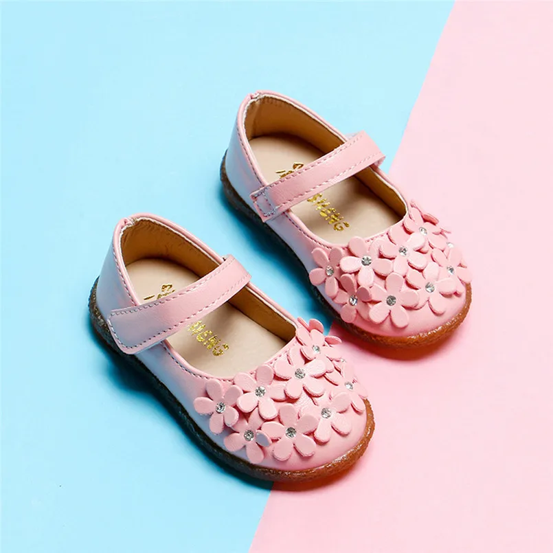 Sandals 2019 new Toddler Baby Girls Children Flower Leather Single Shoes Soft Sole Princess Shoes #4M14 (21)