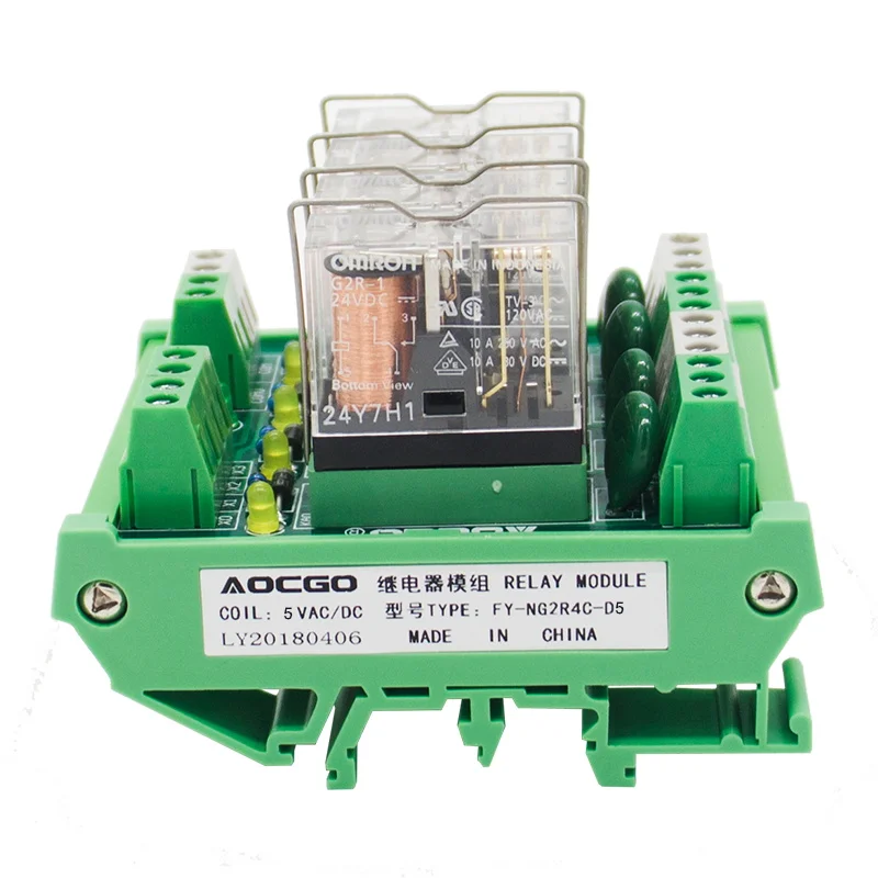4 канальный 1 SPDT DIN рейка OMRON G2R 5VDC интерфейсный релейный модуль|omron g2r|interface relaydin