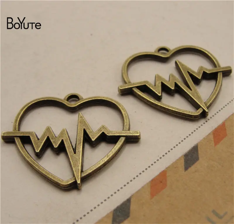 BoYuTe (50 PiecesLot) 2519MM Heart Pendant Charms Diy Vintage Hand Made Jewelry Accessories Wholesale (3)