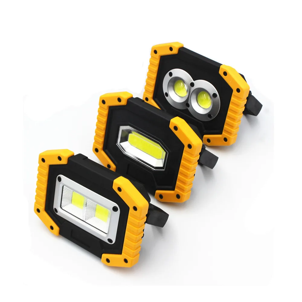 

LED Portable Spotlights COB Camping Light 20W Outdoor Working Light 18650 Rechargeable Battery 3-Mode Portable Lanterns