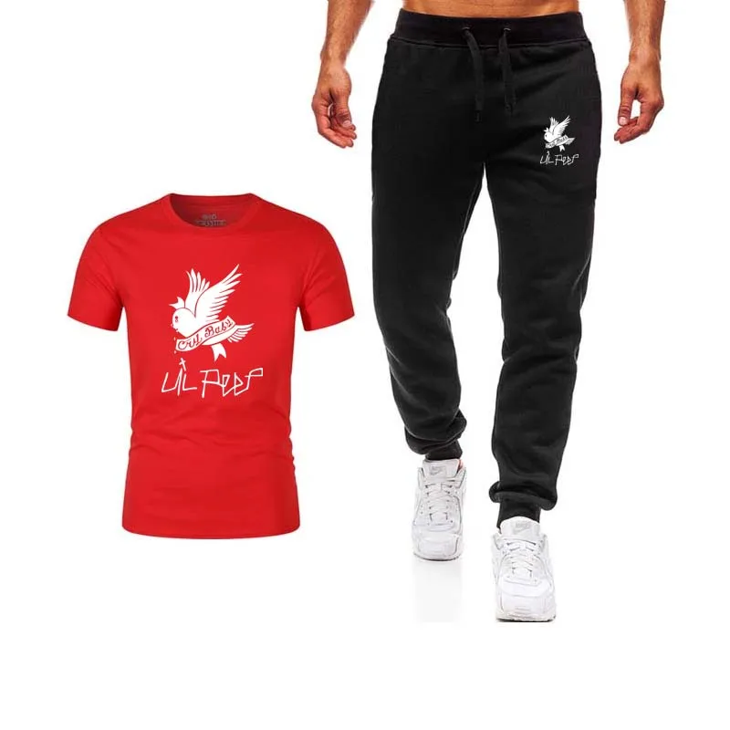 

Summer Hot Sale Men's Sets T Shirts+pants Two Pieces Sets Casual Tracksuit Male 2019 Casual Tshirt Gyms Fitness trousers men