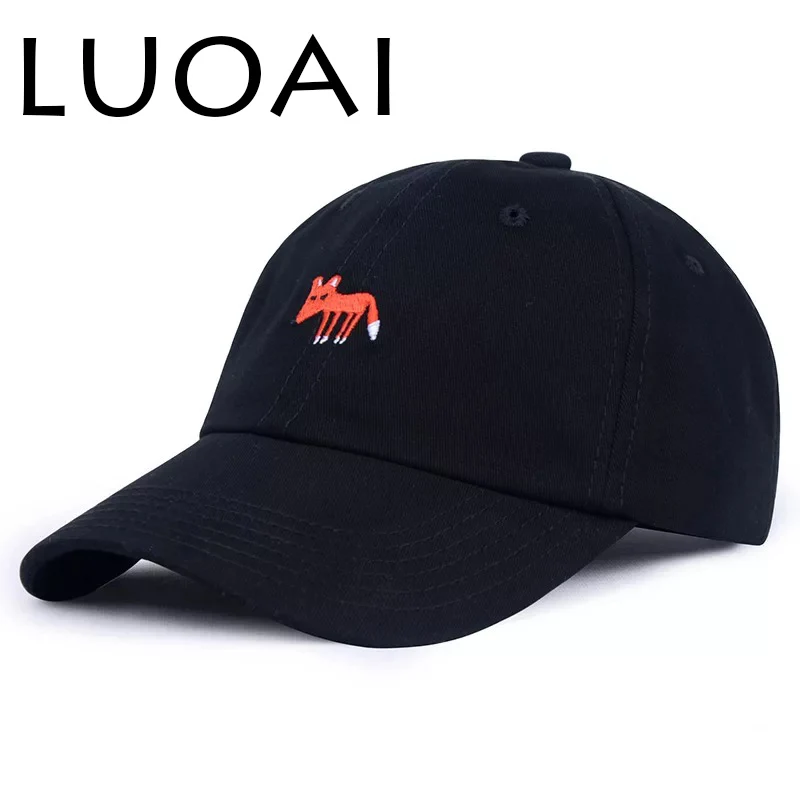 LUOAI New Fox Fashion Men's and Women's Baseball Cap Spring Summer Ms. Sun Hat Solid Snapback Wholesale Daddy | Аксессуары для