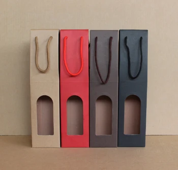 

(100pcs/lot) size W8.5xH36xD8.5cm Wholesale single bottle wine bag with window