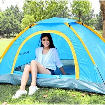 

Highly Waterproof Camping Tent 2 Persons Skylight Tent Camping Double-sided Zipper Traveling Beach Tent with Tent Pole/Carry Bag
