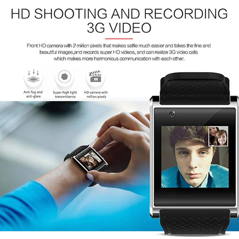  HAOBA Smart Watch Bluetooth Bracelet 3G SIM Card WIFI Pedometer GPS Fitness Tracker Camera Smartwac