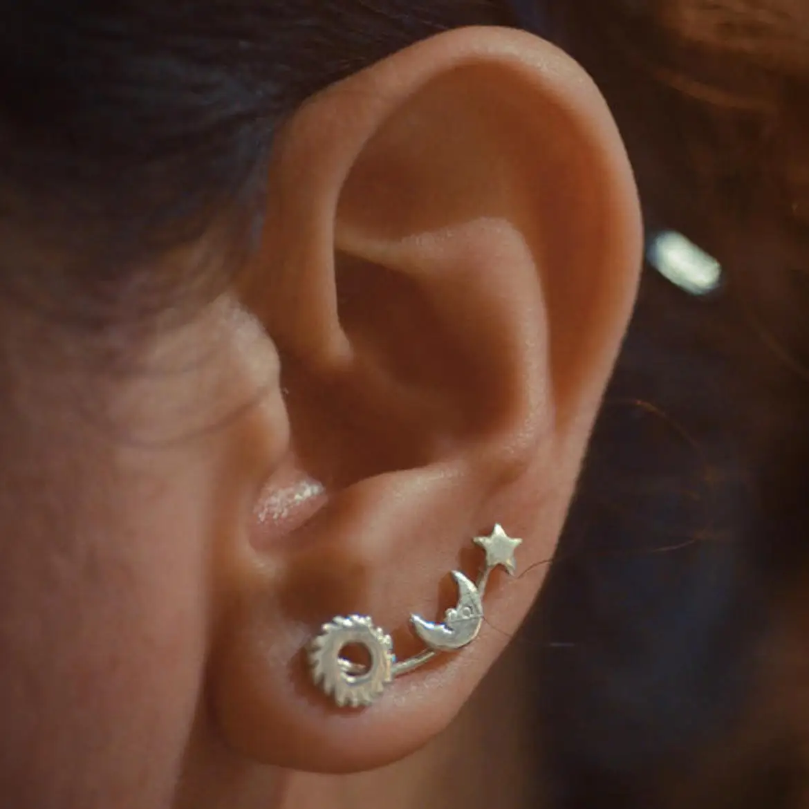 Utrend Dainty Earrings For Women Bijoux Moon Star Sun Ear Cuff Clip