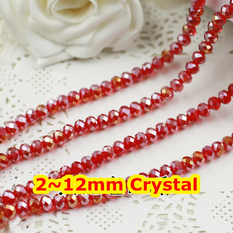 

Siam AB Color 2mm,3mm,4mm,6mm,8mm 10mm,12mm 5040# AAA Top Quality loose Crystal Rondelle Glass beads