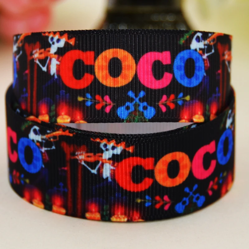 7/8'' 22mm 1&quot 25mm 1-1/2&quot 38mm 3&quot 75mm COCO Movie Cartoon Character printed Grosgrain Ribbon party decoration 10 Yards X-01951 |