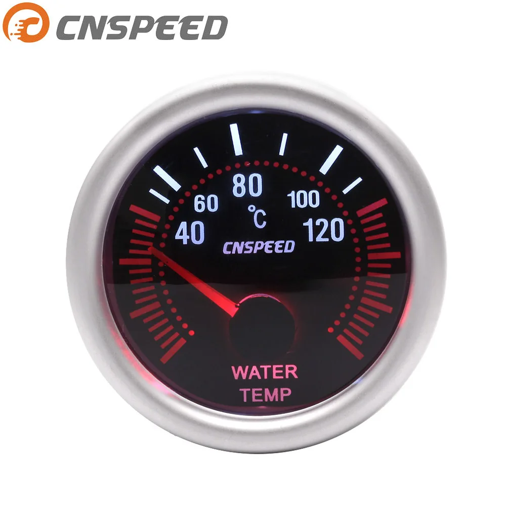 

Free Shipping CNSPEED 12V 2'' 52mm Auto Water Temperature Gauge 40-120C Universal Smoke Lens With Water Temp Sensor Car Gauge