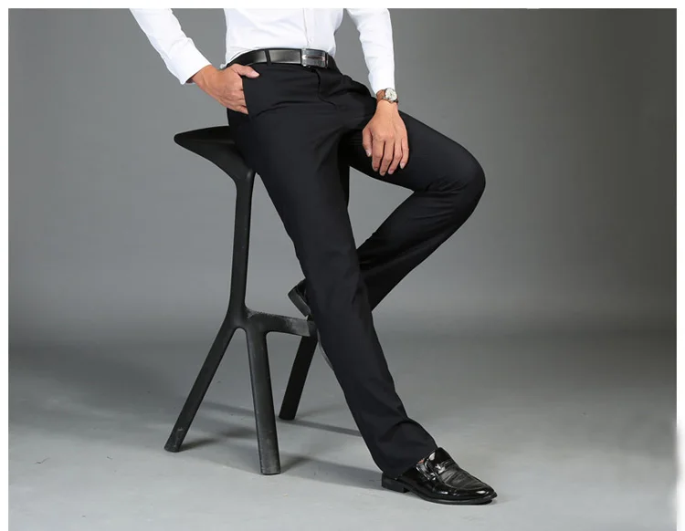 Костюмные брюки, мужские облегающие брюки, брюки для офиса, мужские деловые брюки большого размера, Повседневные Классические мужские офисные брюки, духи, Masculino