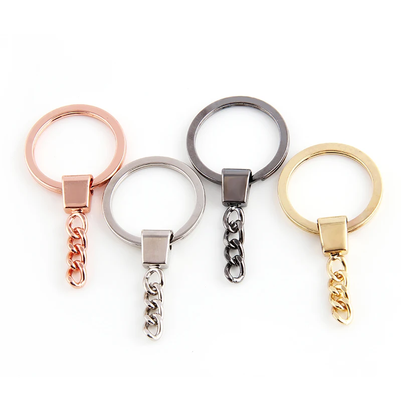 

10pcs/lot Mix Color Round Key Chain With Rolo Chain Key Ring Accessory Wholesale