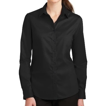 Port Authority L663 Ladies Super Pro Twill Shirt Black - Large (1)