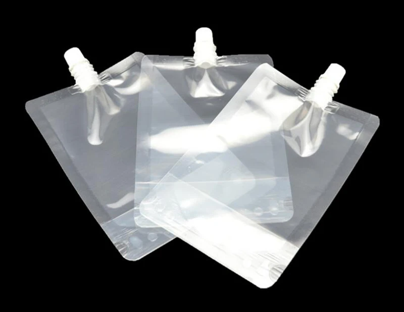 100 Pack, Stand-up Plastic Drink Packaging Bag Spout Pouch for Beverage Liquid Juice Milk Coffee