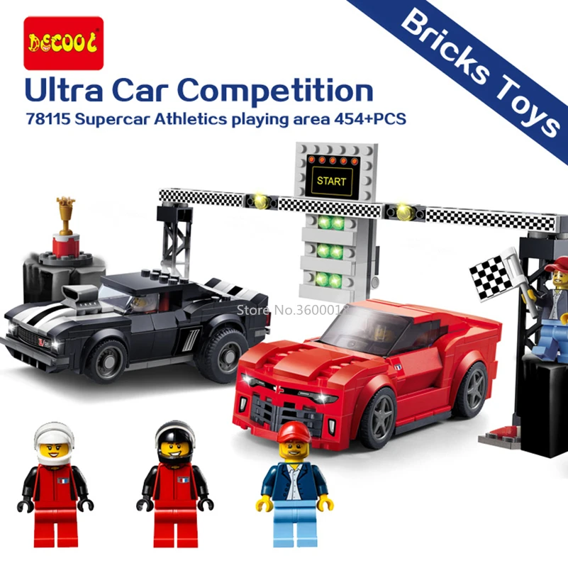 Decool 78115 454pcs Speed Champions building bricks Toys for children Compatible 75874 Game Model