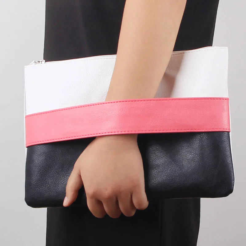  Candy Color Leather Women Bag Day Clutches Handbag Bolsa Feminina Wristlets Bags Ladies Casual Patc - 32660043507