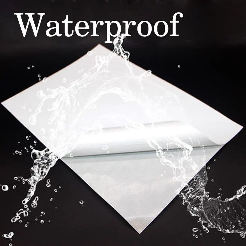 

10 Sheets of Quality Waterproof A4 White Matter Self Adhesive Sticky Back Label Printing Paper Sheet Inkjet Laser Printable
