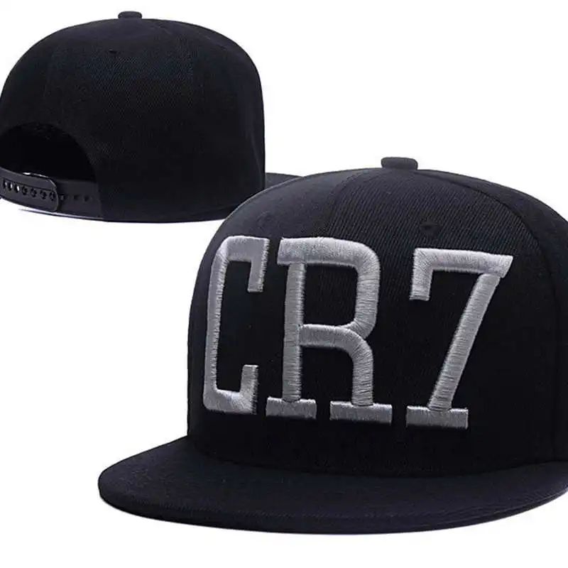 Модные Криштиано Роналду CR7 бейсболки хип-хоп спортивные Snapback футбольные кепки chapeu de sol bone мужские wo мужские шапки - Цвет: Черный