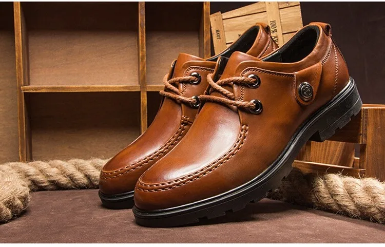 Осень мужской первый слой кожи мужские деловые туфли высококлассные атмосфера классической Итальянской моды обувь