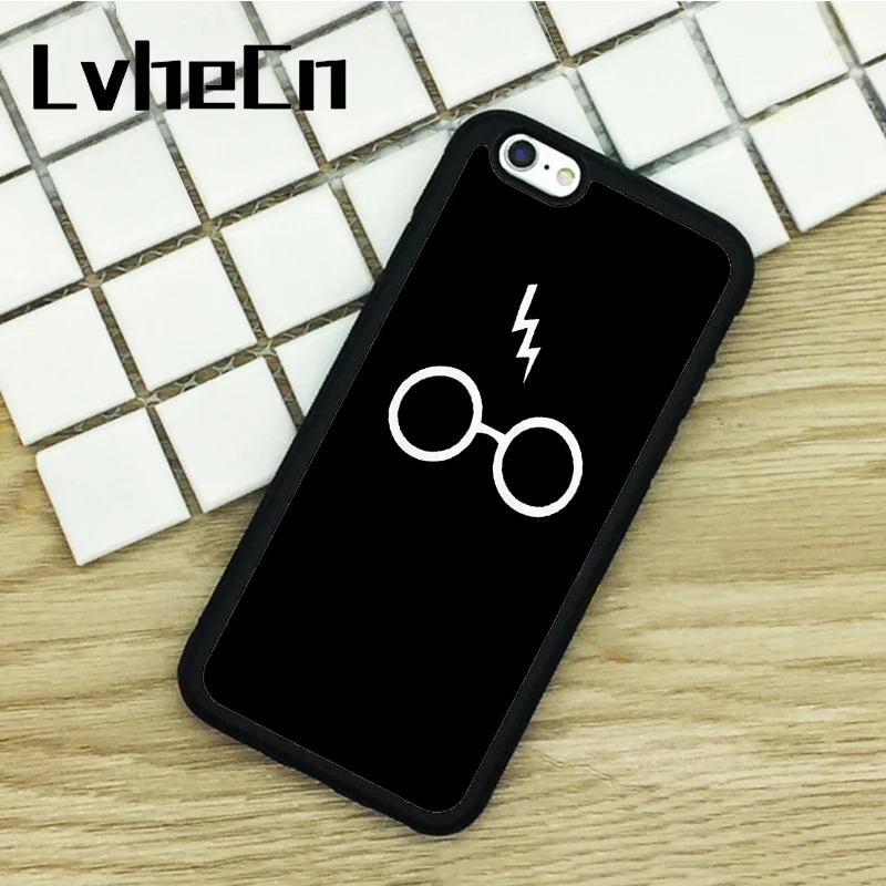 

LvheCn TPU Phone Cases For iPhone 6 6S 7 8 Plus X 5 5S 5C SE 4 4S ipod touch 4 5 6 Cover Harry Potter Glasses BLK Black Rubber