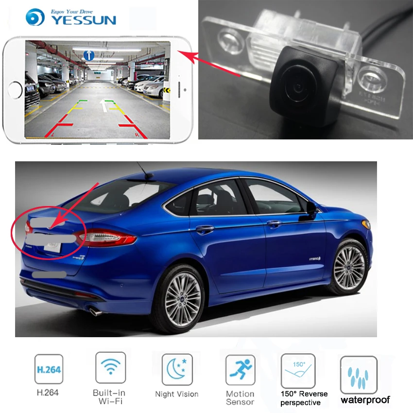 

YESSUN New Ariival car HD Parking Reverse wireless Camera for Ford Fusion For Mondeo 2013~2018 Waterproof HD Video