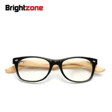 Brightzone ручной работы из натурального бамбука прозрачный компьютер Ретро прозрачные очки деревянные ноги заклепки черная рамка женские мужские очки