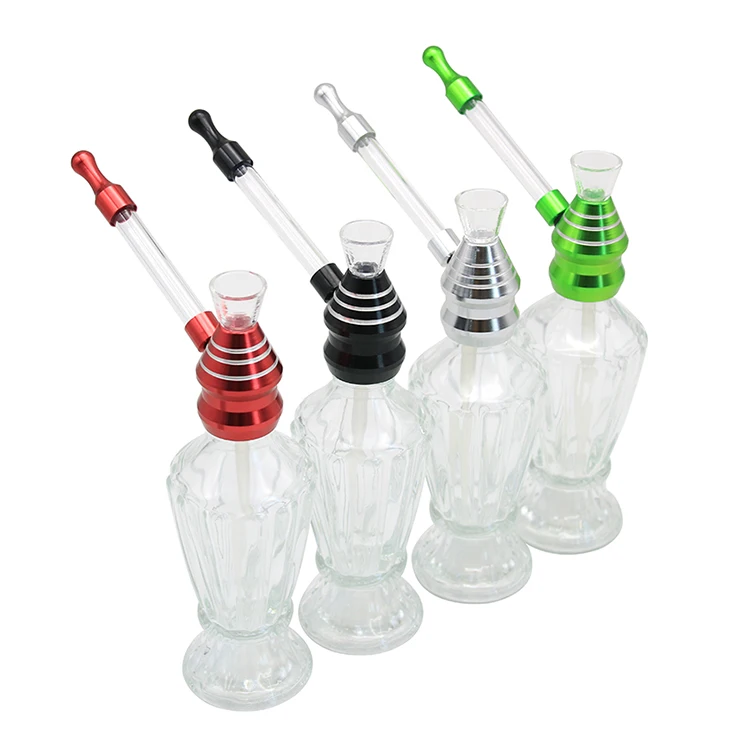 

EKJ SYD005 New Arrival Smoking Water Pipe With Glass Bottle and Glass Bowl Portable Cigarette Tobacco Herb Hookah Pipes Shisha