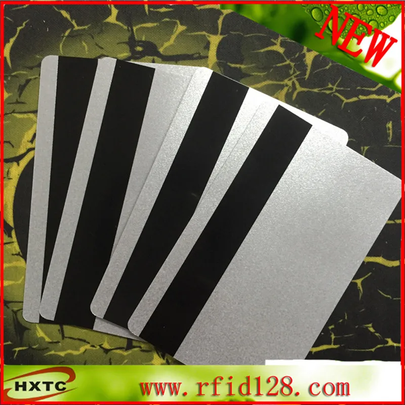200PCS/Lot CR80 EMV Hi CO MagStrip PVC Blank Cards Card Silver