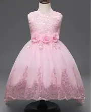 Nouveau 2017 Fille De Mariage Robe, Enfants Robes de Soirée En Dentelle, Enfants Tutu Robe, Fleur Fille Robes Pour Les Mariages, pour 4-12 Ans