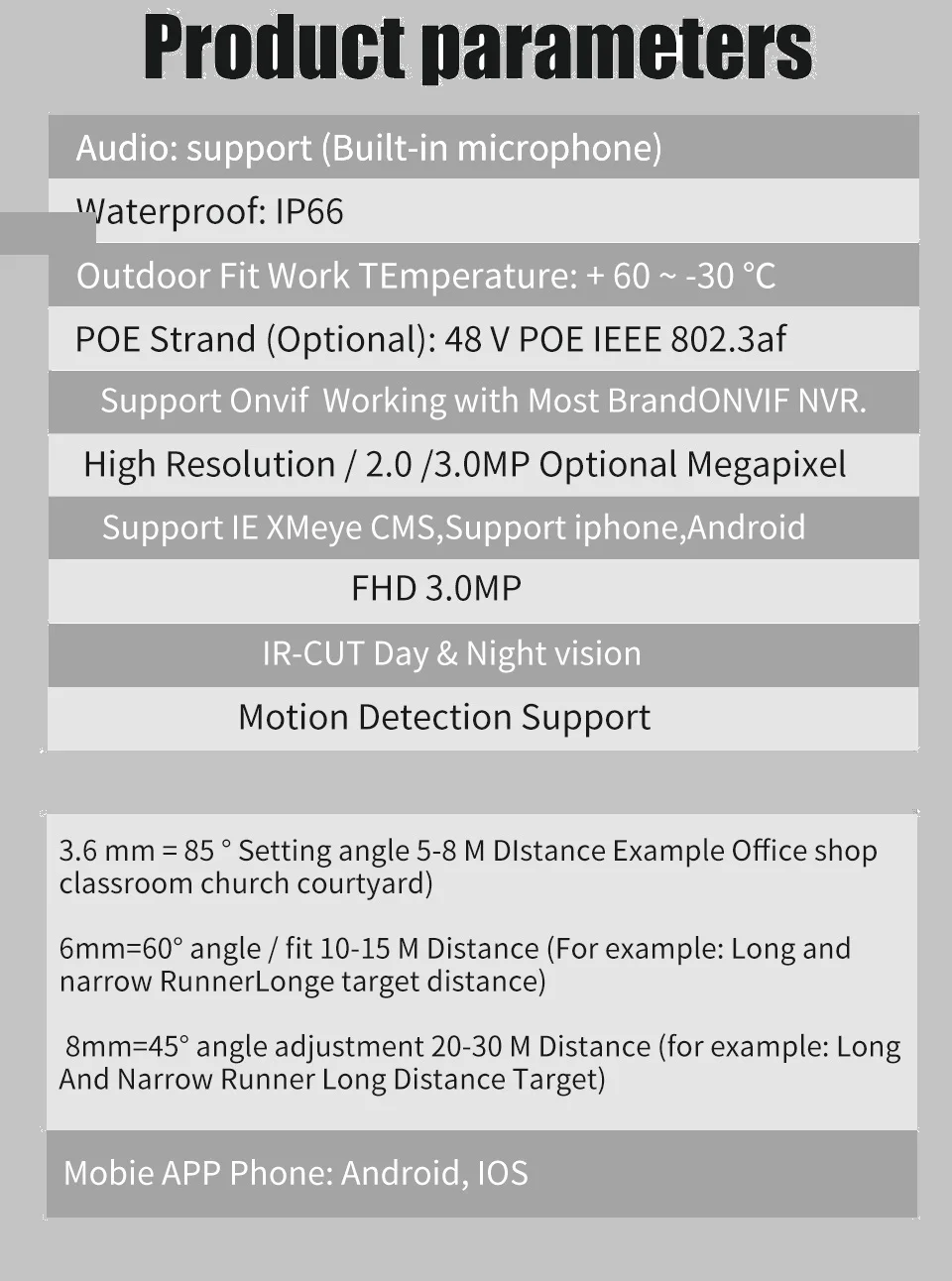 XM HD 3.0MP аудио запись CCTV POE IP камера Открытый водонепроницаемый ИК P2P Onvif безопасности Наблюдения Пуля IP камера