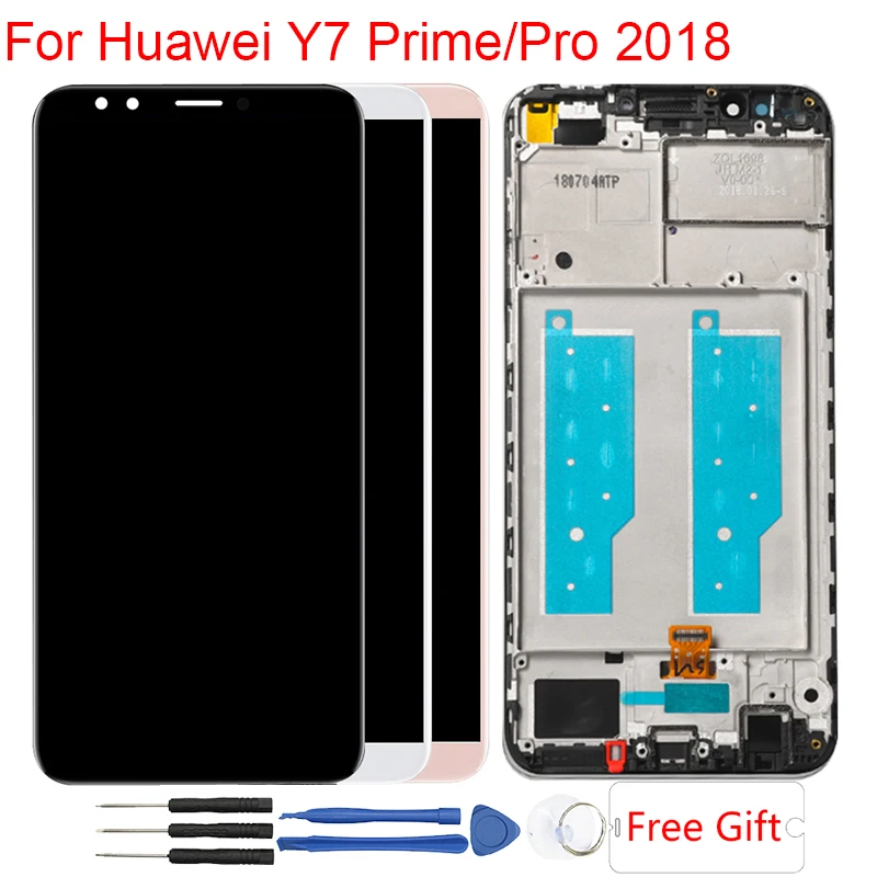Дешево Оригинальный Y7 2018 ЖК дисплей для huawei Y7 Prime 2018 ЖК дисплей с рамкой, сенсорный экран в сборе для huawei Y7 Pro 2018 LND LX1 LX2