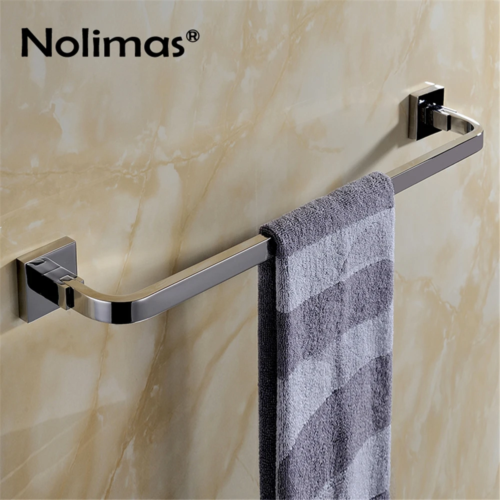 SUS 304 Stainless Steel Single Towel Bar Square Mirror Polished Towel