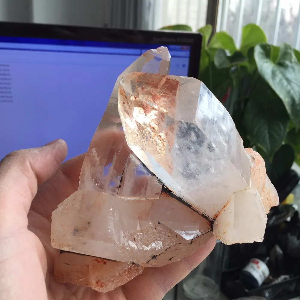 531 г натурально чистый Quart продукция из кристаллов прозрачный кварцевый кластер образец рейки фэн шуй минералы камень