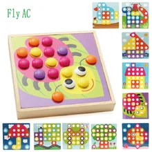 Fly AC деревянные детские развивающие 3D Пазлы игрушка креативная мозаика гриб Набор ногтей Кнопка игрушка для рисования для детей подарки на день рождения